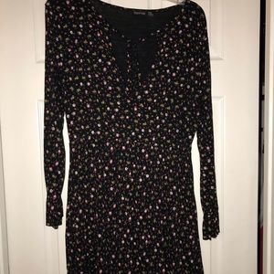 Floral Mini Dress with Keyhole Detail